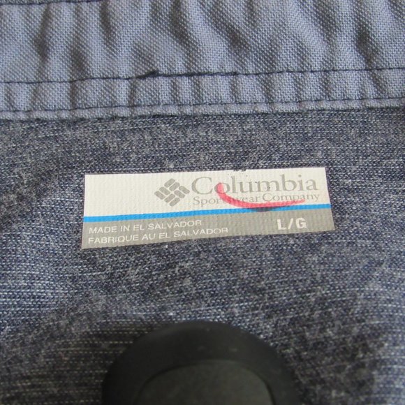 Columbia Gray Silver SS Performance Polo Size Large Cotton/Polyester Blend EUC - Picture 5 of 8